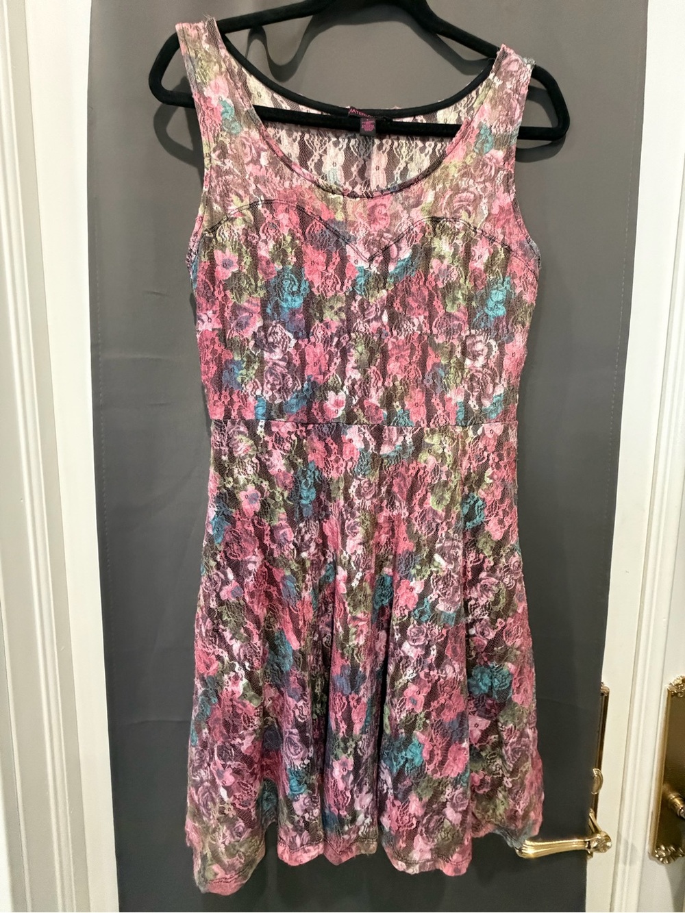 Material Girl Floral Lace Fit & Flare Dress – Size Large